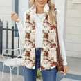 thumbnail image 2 of Wutalume Women's Christmas Printed Fashionable And Warm Fleece Cardigan Vest, Cozy and Festive Layering Piece for Holiday Outfits and Cold Days,Beige M, 2 of 6