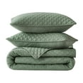 thumbnail image 4 of Chezmoi Collection Teo 3-Piece White Queen Size Quilt Set - Diamond Stitch Stone-Washed Super Soft Microfiber Lightweight Quilted Bedspread Coverlet Set for All Seasons, 4 of 11