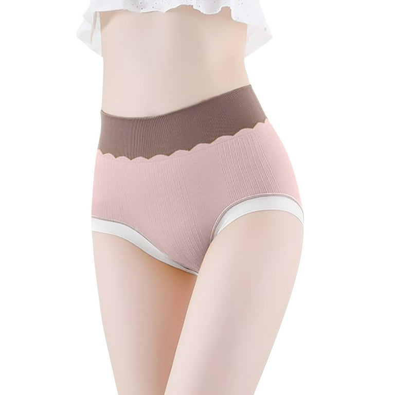 eczipvz Cotton Underwear for Women Lace Hollowed Out Mesh Panties Women Mid  Waist Cotton Bottom Crotch Girl Briefs Pink,XL 
