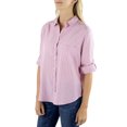 thumbnail image 3 of Jachs Girlfriend Women's Stripped Long Sleeve Blouse  Button-Up Shirt-Pink / L, 3 of 6