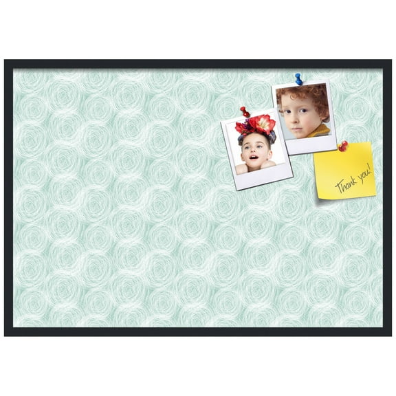 PinPix ArtToFrames 38x26 Custom Cork Bulletin Board Poster Board Has a Fabric Style Canvas Finish, Framed in Satin Black (PinPix-1926)