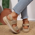 thumbnail image 2 of EKVAHL Women's Orthopedic Platform Sandals, Double Strap Backstrap Walking Shoes, Arch Support Cushioned Summer Outdoor Slides Brown, 2 of 5