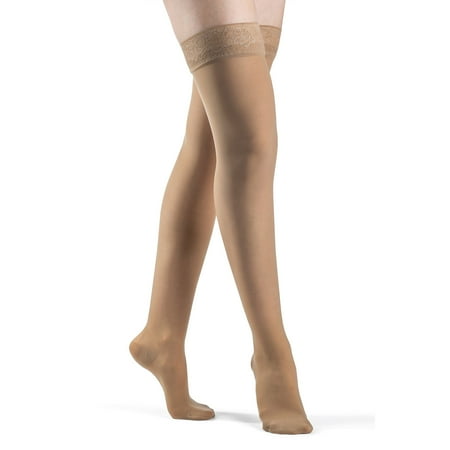 

Sigvaris Style 781 Sheer Closed Toe Thigh Highs w/Grip Top - 15-20 mmHg Short Suntan LS