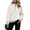 Beige, variant on Women's Mock Neck Sweatshirt, Solid Long Sleeve Pullover with Snap Button Front and Raglan Detail