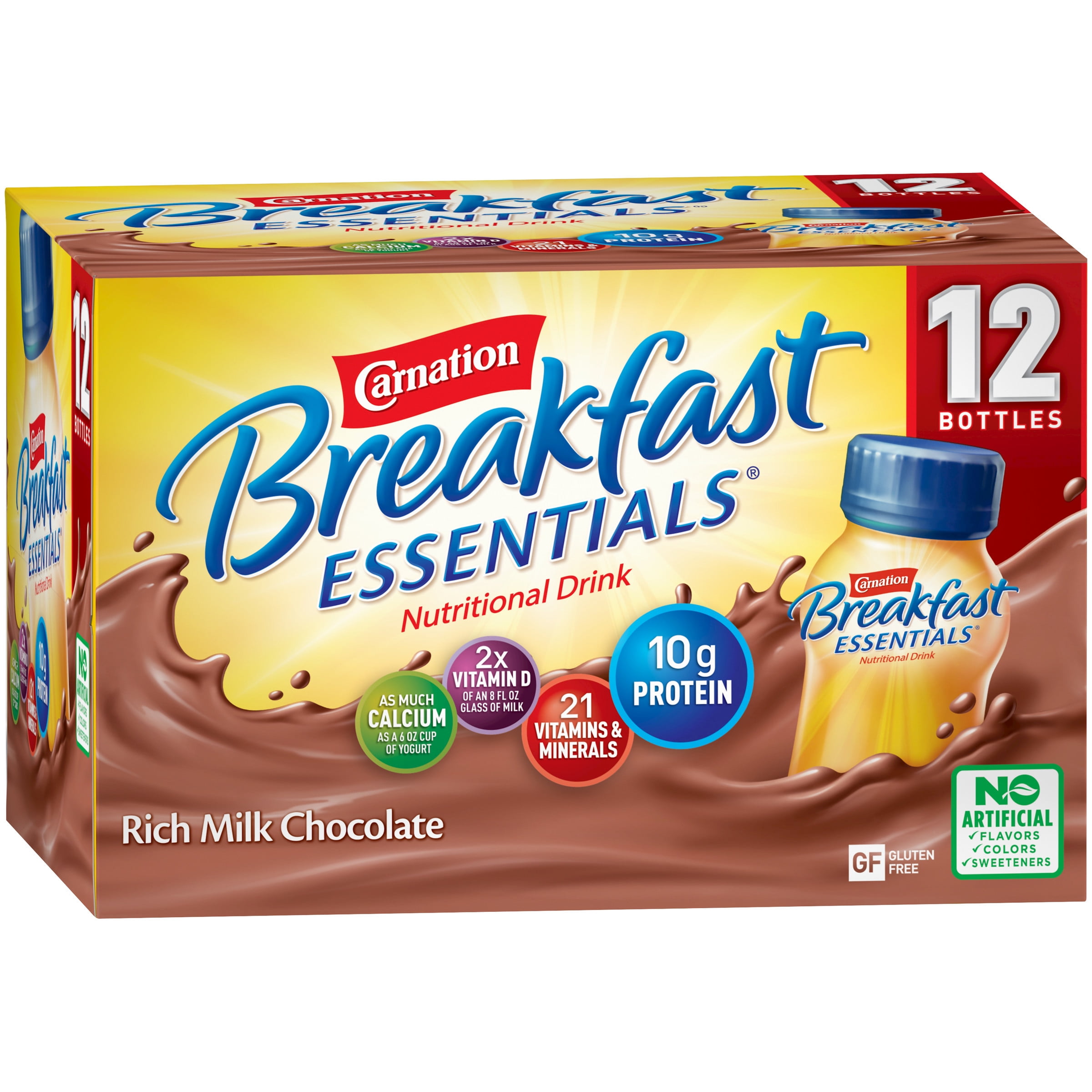 CARNATION BREAKFAST ESSENTIALS Rich Milk Chocolate 12-8 fl. oz. Bottles