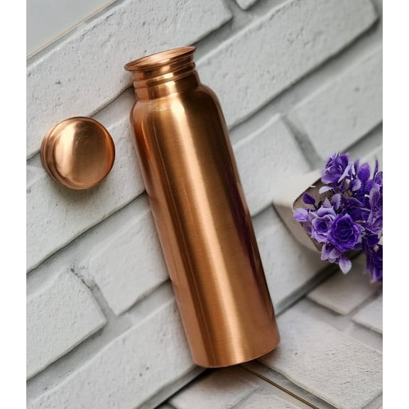 AWF Pure Copper Water Bottle for Drinking Water 32 Oz with Lid - Handmade Ayurveda Copper Water Bottle - Leak Proof - Smooth Finish