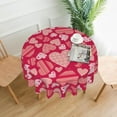 thumbnail image 2 of Valentines Day Round Tablecloth 60 Inch for 14th February Romantic Hearts Decorative Table Cloth Table Covers with Washable Polyester for Home Kitchen Dining Table Outdoor Wedding Party, 2 of 6
