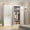 71"H-Square-White, variant on UNICOLY Metal Wardrobe Cabinet with Hanging Rod, 71" Tall Armoire Wardrobe Closet with 2 Doors and Adjustable Shelves, White Clothing Storage Cabinets