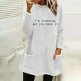 thumbnail image 2 of WREESH Womens Fashion Sweatshirt Fuzzy Fleece Crewneck Sweatshirt Print Pullover Plus Size Long Sleeve Tops Round- Neck And Winter Loose Pocket Warm Blouse Tops White, 2 of 4