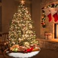 thumbnail image 5 of Scidweet Christmas Tree Skirt, 36 inch White Soft Faux Fur Christmas Tree Decorations Xmas Tree Skirt, 5 of 6