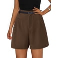 thumbnail image 1 of Shorts PRETTYGARDEN Verano 2025 Tiro Alto Pierna Ancha Marrón XL, 1 of 6