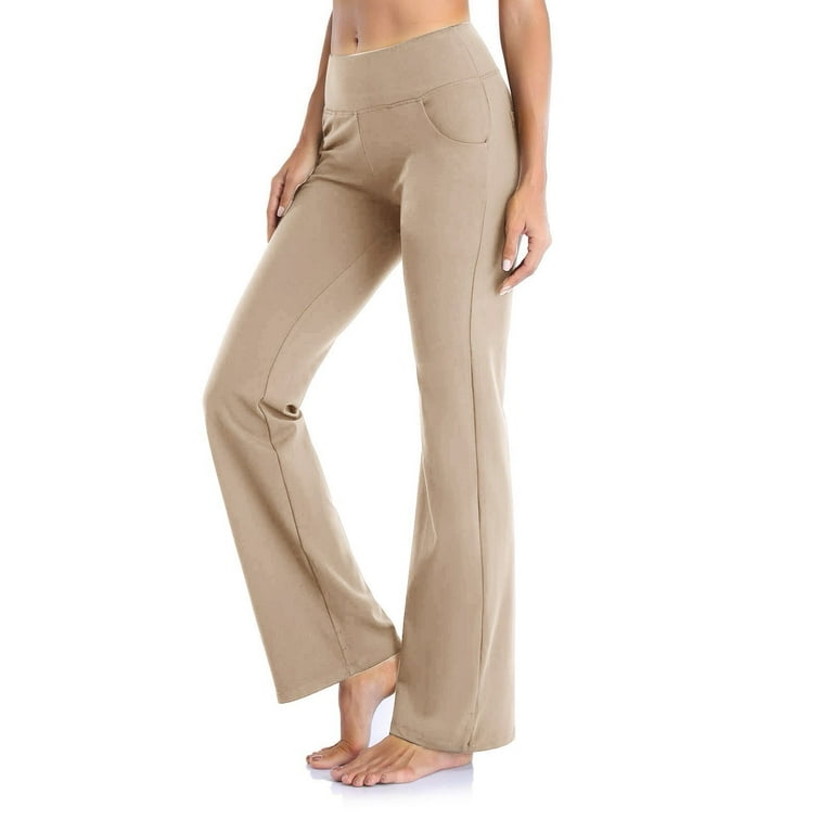 SZXZYGS Yoga Pants Women Short Length Yoga Pants with Pockets High Waisted  Workout Pants for Women Work Pants Dress Pants