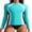 Blue, variant on Asoul Rash Guard for Women Full Zip, Zip Up Long Sleeve Swim Shirts for Women, Surfing Top UPF 50+ SPF Sun & UV Protection