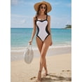 thumbnail image 5 of MOYIKO Women Slimming Tummy Control One Piece Swimsuit Retro Square Neck Bathing Suit, 5 of 7