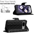 thumbnail image 6 of Allytech Wallet Case for Google Pixel 8a with Card Cash Slots, Luxury Premium PU Leather Kickstand Shoulder Strap Lanyard Shockproof Anti-Fall Full Body Protective Flip Shell - Black, 6 of 8