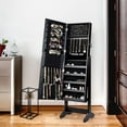 thumbnail image 4 of Costway Jewelry Cabinet Stand Mirror Armoire Lockable Organizer Large Storage Box Black, 4 of 10
