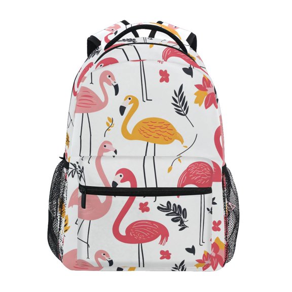 ALAZA Stylish Backpack Flamingo Leaves Elementary Bookbag Personalized Laptop School Bags Travel Daypack