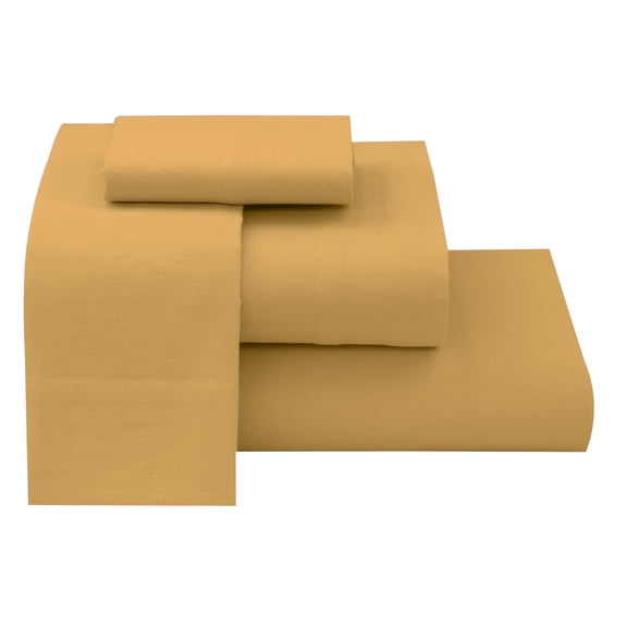 RUVANTI 100% Cotton Flannel Sheets California King Size - 4 Piece Warm, Soft & Breathable, Deep Pocket, Double Brushed Cozy All Season Bedding Set, Marigold