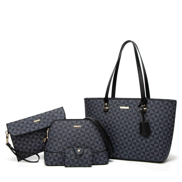 Bolsos de mano de cuero sintético a la moda para mujer, bolso de hombro, bolso con asa superior, conjunto de 4 Uds.