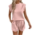 thumbnail image 2 of Roncen Women's Short Sleeve Solid Color Two-Piece Set - Top and Pants, 2 of 9