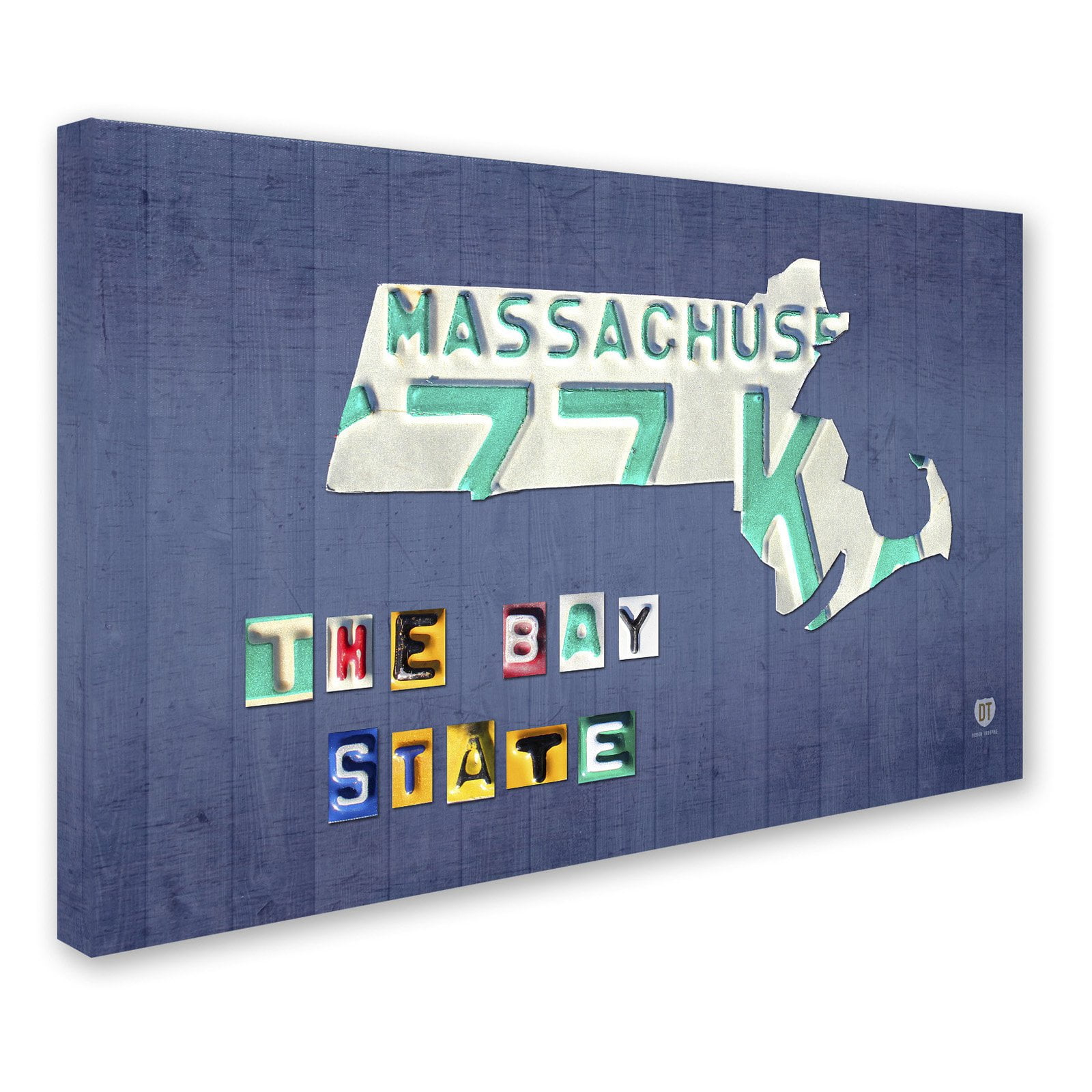 Trademark Fine Art 'Massachusetts License Plate' Canvas Art by Design Turnpike