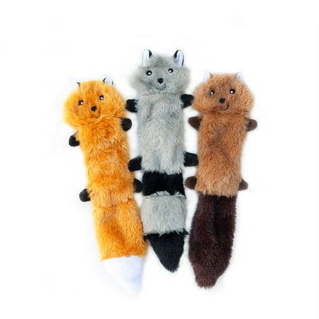 UPC: 0855736003586 | Zippy Paws Skinny Peltz – Fox  Raccoon  Squirrel – Small Pack of 3