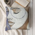 thumbnail image 3 of YINGXI  Minimal Throw Pillow Cushion Case, Modern Line Art Woman Portrait with Contemporary Leafy Geometric Details, Modern Accent Double-Sided Digital Printing,Tan Amber Lavender 24x24in, 3 of 5