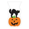 Club Pack of 240 Orange Pumpkin and Black Cat Halloween Cellophane Party Favor Loot Bags with Twist Ties 11.25"