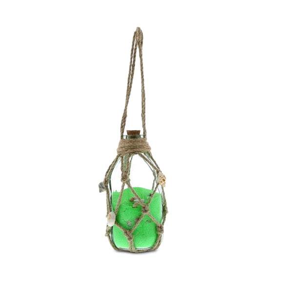Puzzled Green Sand Bottle Green Glass Decorative Jar