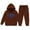 ABrown, variant on Girls' Sweatsuit Set - 2 Piece Basic Hoodie Sweatshirt and Jogger Sweatpants for Toddlers and Girls