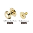 thumbnail image 3 of 9mm Ball Head Stud Rivets Screw Back, 50Pack Round Head Button Nipple Rivet, Light Golden, 3 of 6