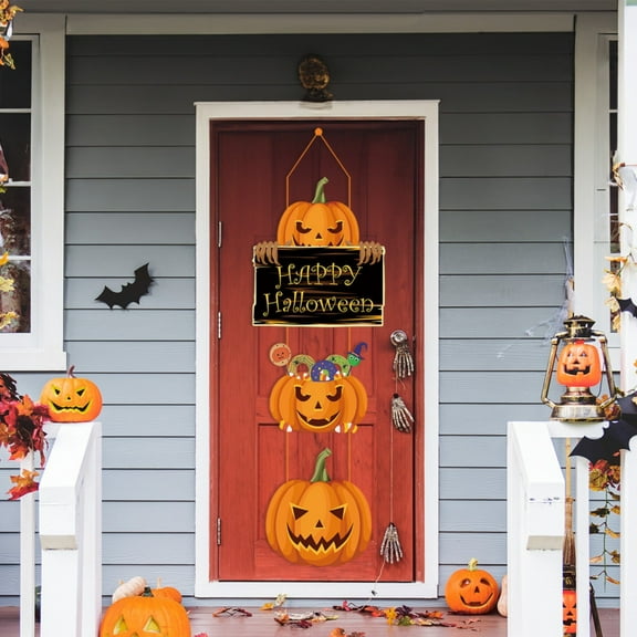 Clearance Hangs under $5,3 New Halloween Paper Party Decoration Pumpkin Hat Lollipop Door Hanging Halloween Scene Decoration For Indoor Outdoor Home Room Holiday Party Halloween