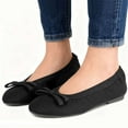 thumbnail image 3 of Deago Women's Foldable Ballet Flats Bowknot Round Toe Comfort Light Weight Slip-On Dress Shoes (Black), 3 of 10