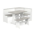 thumbnail image 2 of Linon Ardmore Farmhouse Corner Dining 3-Piece Breakfast Nook Set with Storage, White/Grey, 2 of 21
