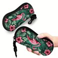 thumbnail image 5 of Lightweight Tropical Style Flamingo Glasses Protector - Durable Neoprene Zippered Soft Case with Keychain, Anti-Drop Storage Holder for Fashion Glasses & Readers, 5 of 10