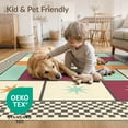 thumbnail image 4 of ODIKA Bedside Colorblock Grid Layout Numbered Squares Storybook Hopscotch for Queen Size Bedroom, Under Bed, Master , Foldable Easy Care, 4 of 7