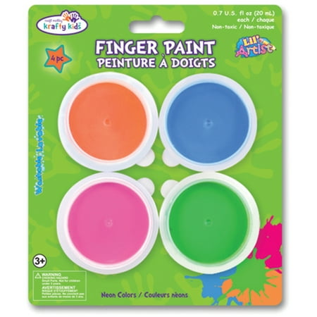 Finger Paint Tubs .7oz 4/Pkg-Neons
