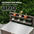 thumbnail image 3 of Feasto Garden Potting Bench with Storage Cabinet,Outdoor Gardening Table & Work Bench for Horticulture,Brown, 3 of 10