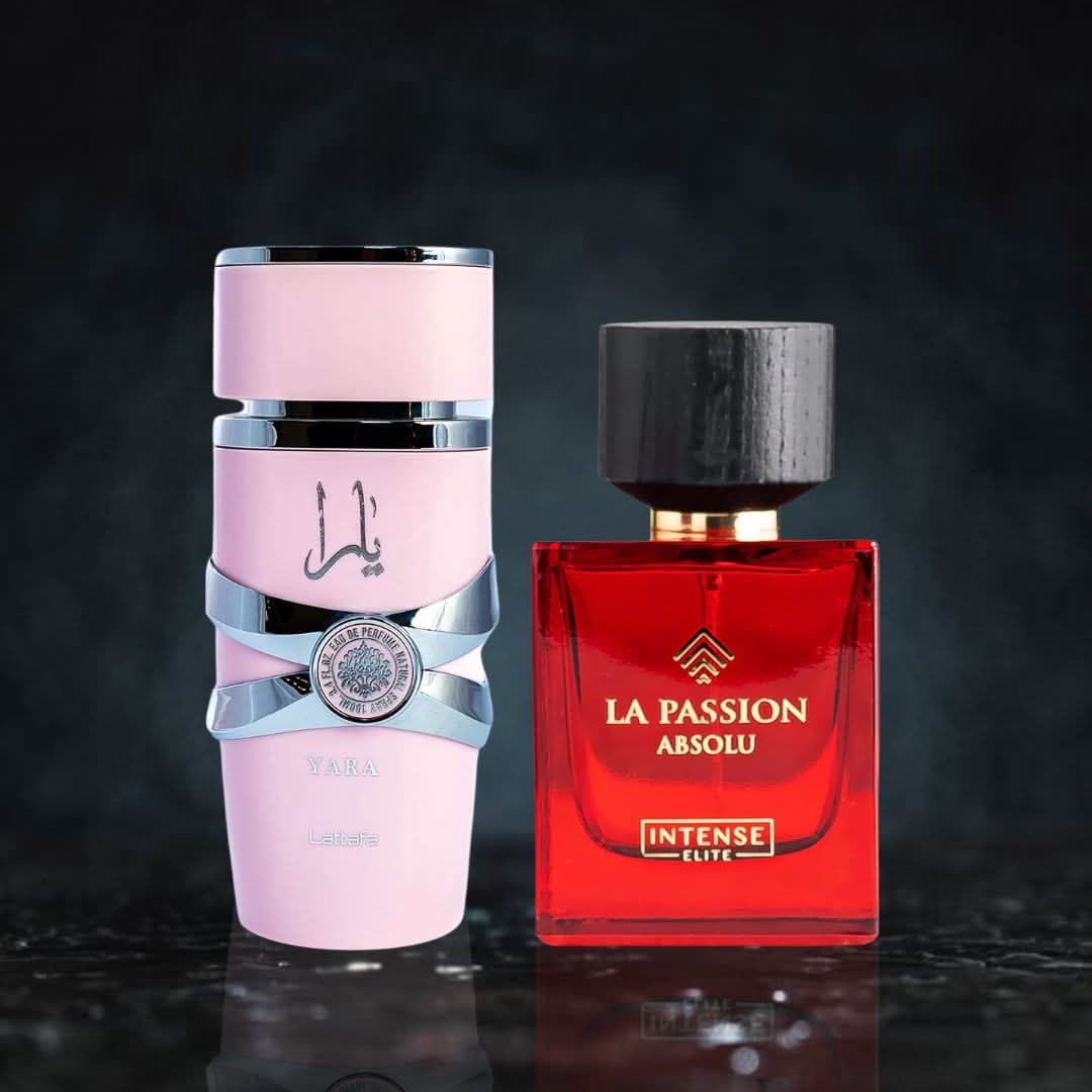 Yara by Lattafa & La Passion Absolu by Intense Elite - Eau de Parfum Sprays 100ml (3.4 oz) (Bundle)