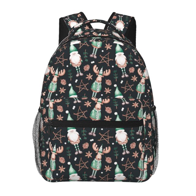 Balery Christmas cute deer old man Mochila Escolar Impresa, Mochila Ligera para Viajes Casual, Mochila Duradera y Cómoda Multifuncional, Mochila para Laptop-One Size