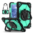 thumbnail image 2 of Case for Samsung Galaxy Tab A9+ with Screen Protector/Capacitive Pen/Shoulder Strap/Handle Grip/Rotating Kickstand/Pencil Holder, 3-Layer Armor Cover Drop/Shock Proof Kids, 2 of 8