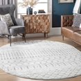 thumbnail image 4 of Brooklyn Rug Co  Emmy Moroccan Trellis Area Rug Dark Grey 12' x 18' 12' x 15' Indoor Living Room, Bedroom, Dining Room White, Ivory, Off-White, 4 of 5