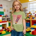 thumbnail image 2 of Girls 100 Days of School Shirts Trendy Short Sleeve Shirts Summer Tops for Girls 10-12 Casual Loose Fit Basic Cotton Tops Summer Shirts Size 4-5 Years,Light Green, 2 of 4