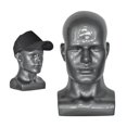 thumbnail image 2 of PVC Male Mannequin Head Display Head Mannequin Display Wig Head Stand Gray, 2 of 9