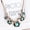 Green, variant on OPOLSKI Fashion Women Crystal Pendant Golden Chain Choker Green