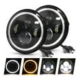 thumbnail image 3 of Applies to Pair 7'' Round LED Headlights Angel Eye Wrangler Jeep Volcho, 3 of 9