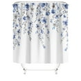 thumbnail image 4 of Blue Leaves Shower Curtain,Watercolor Plant Flower Waterproof Mould Proof Resistant Polyester Fabric Non-Toxic Fabric Machine-Washable, 71" W x 71" H with 12 Hooks, 4 of 6