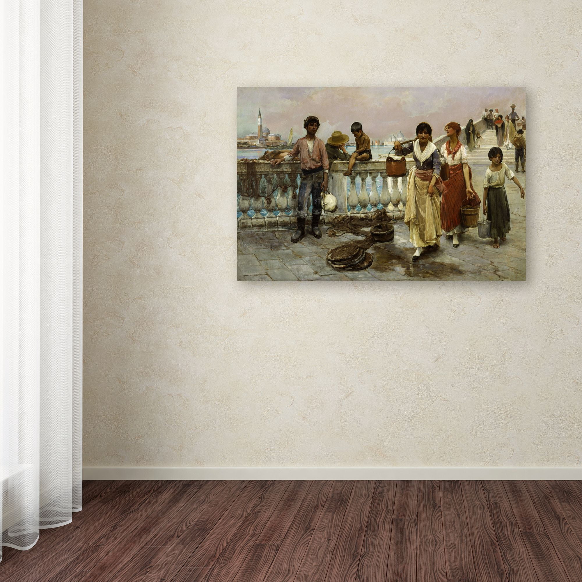 Frank Duveneck 'Water Carriers Venice' Canvas Art