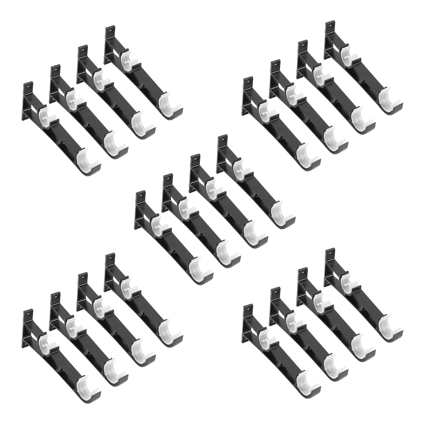 5X Double Curtain Rod Holders Set Curtain Rod Brackets Tap Right Into