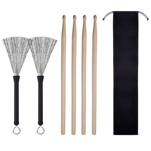 Durable 1 Par de Cepillo de Tambor Retráctil 2 Pares de Palos de Tambor 5A Mazo Yuyangstore Baquetas de madera de arce 5A